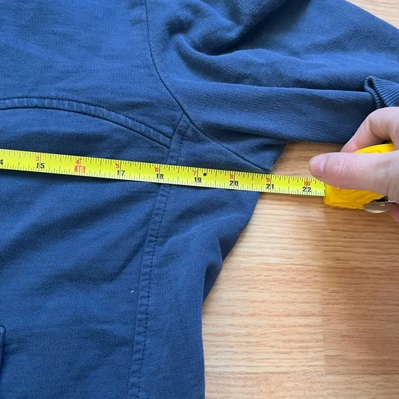 Prairie Underground zip up navy hood tunic organic cotton XL long cloak pockets - Picture 9 of 9